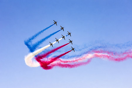 Aerobatic team at airshow
