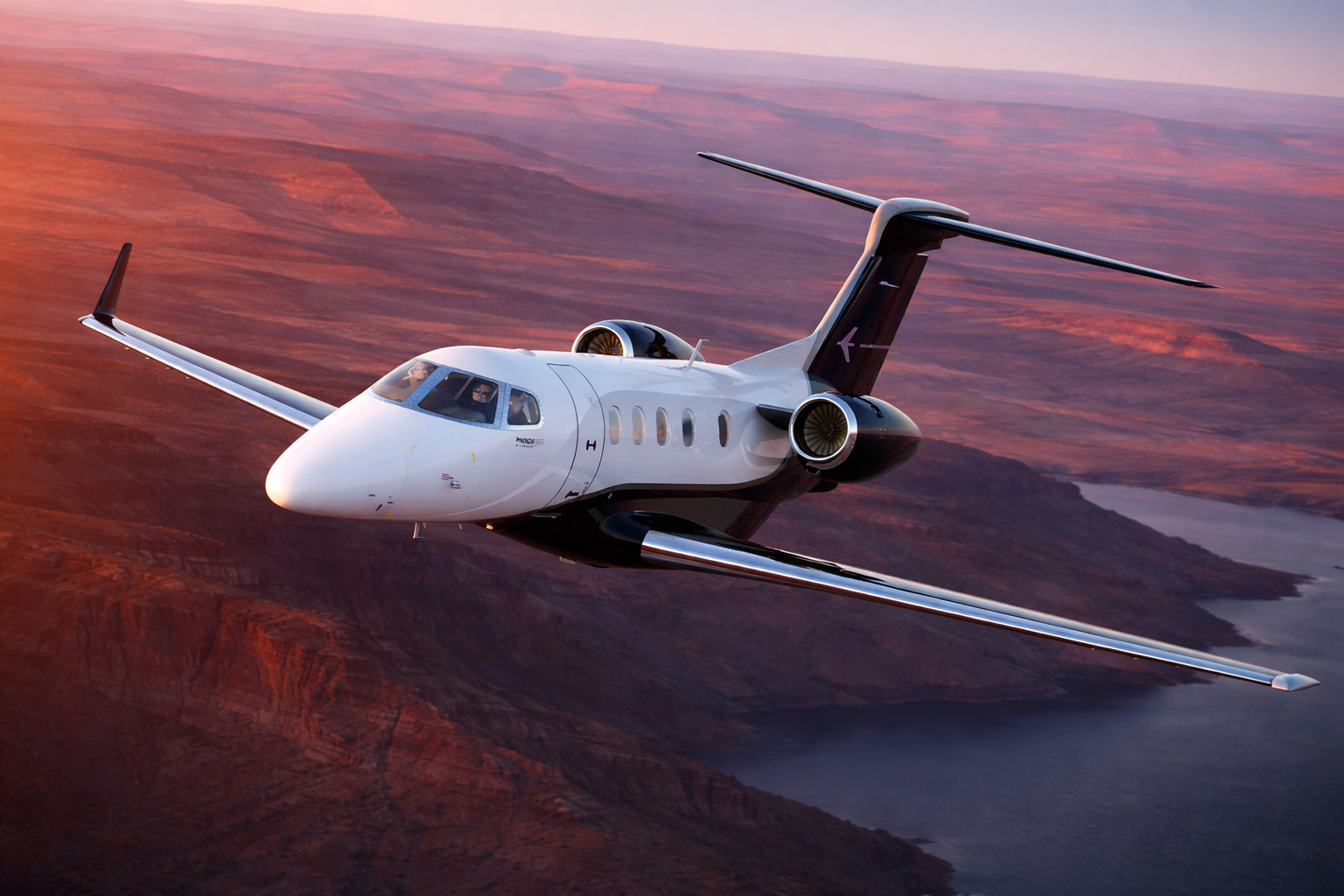 Embraer Phenom 300E in flight