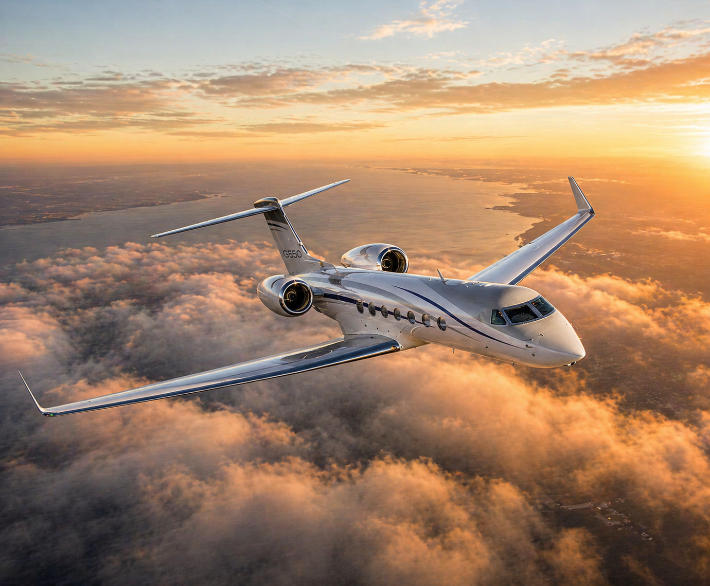 Gulfstream G550 in flight
