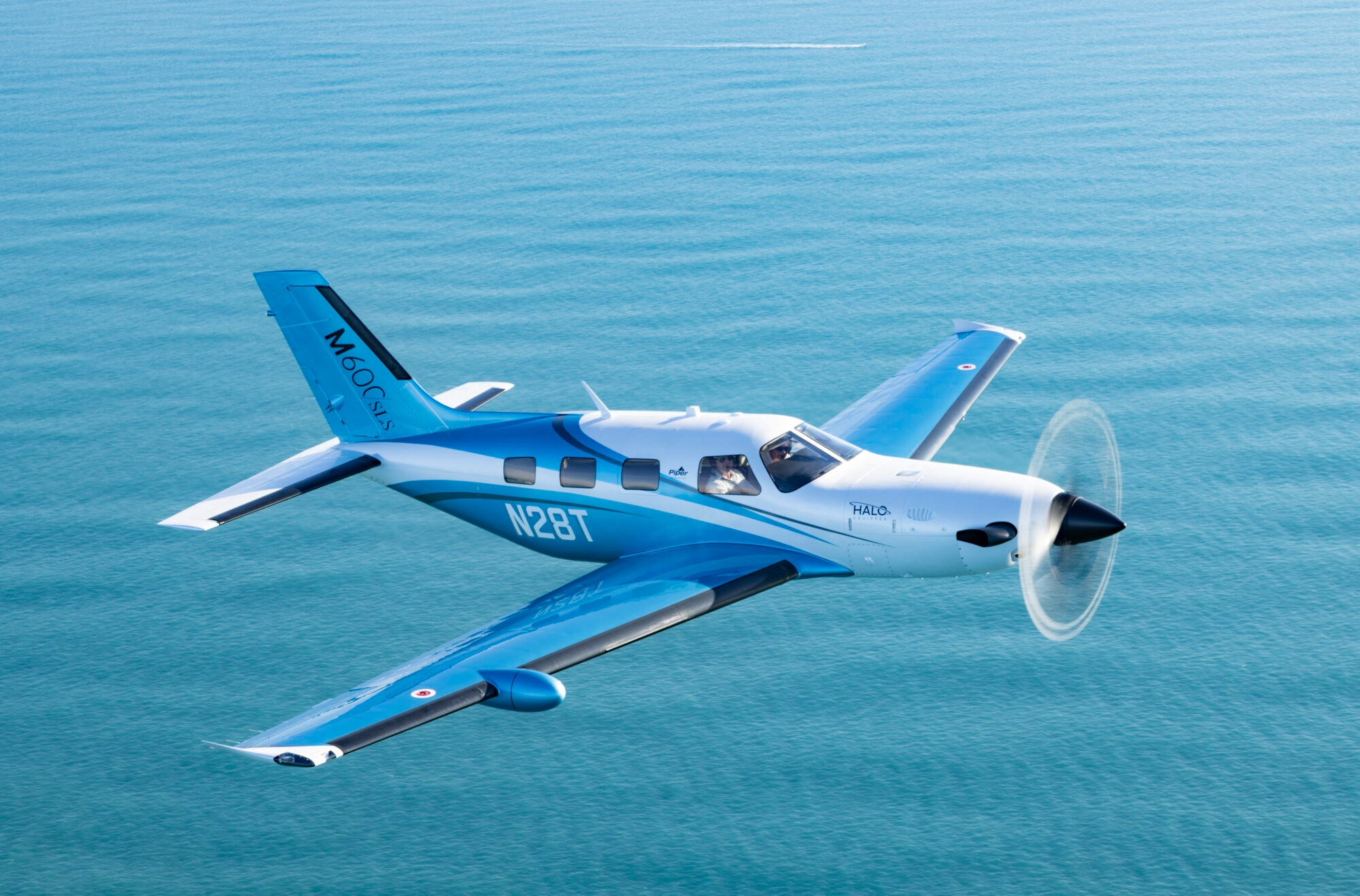 Piper M600 over ocean