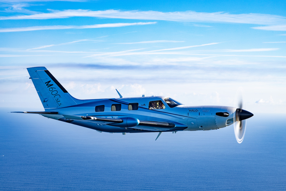 Piper M600 over ocean