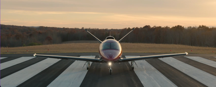 Cirrus SF50 Vision Jet on runway head on