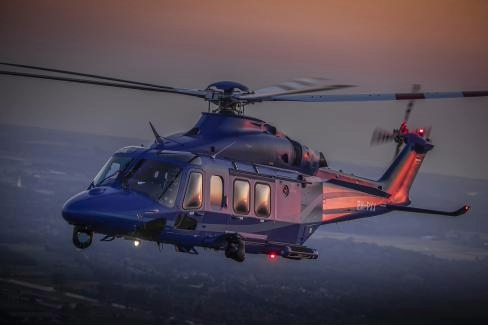 Leonardo AW139 helicopter in flight