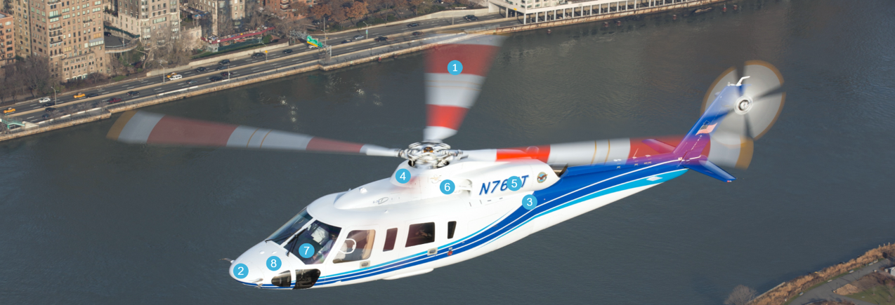 Sikorsky S-76 over river