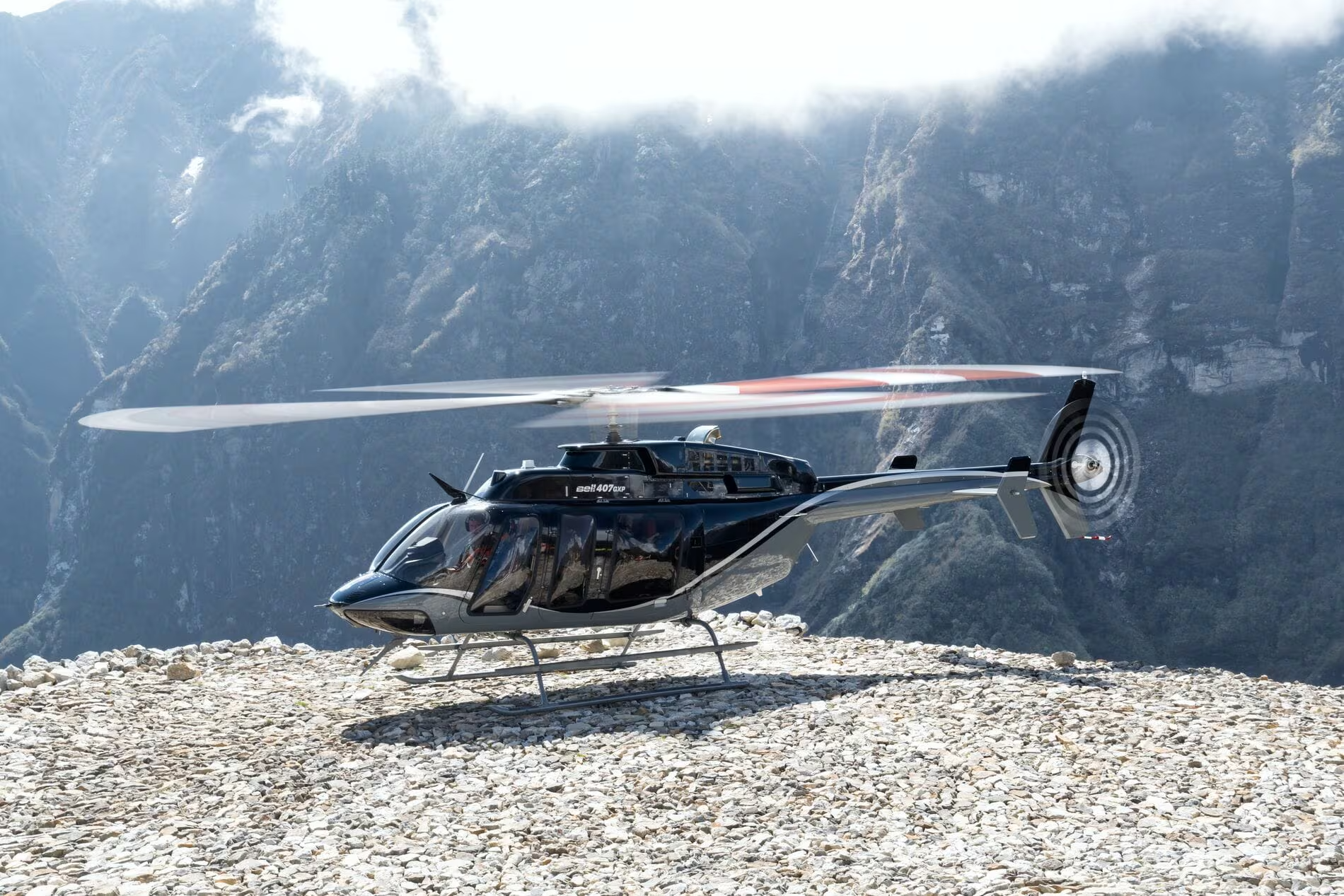 Bell 407GXi helicopter in flight